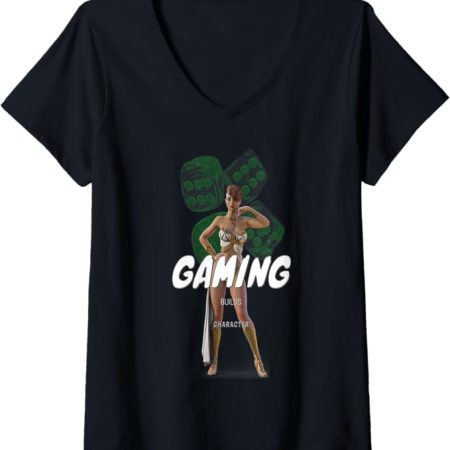 Womens Gaming Builds Character V-Neck T-Shirt