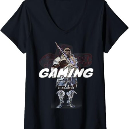 Womens Gaming Builds Character V-Neck T-Shirt
