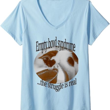 Womens Empty Bowl Syndrome V-Neck T-Shirt