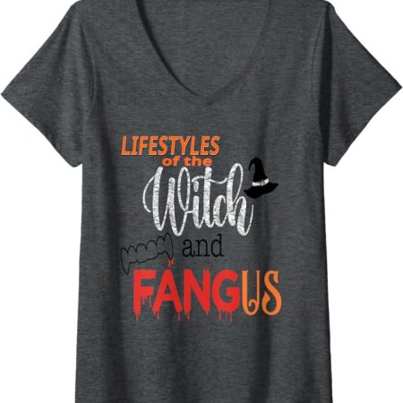 Womens Lifestyles of the Witch and Fang Us V-Neck T-Shirt